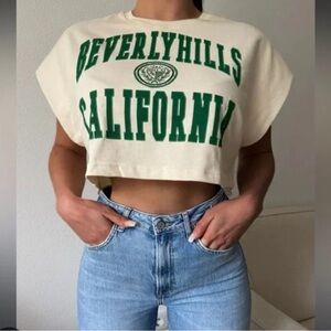 Zara muscled tee crop top